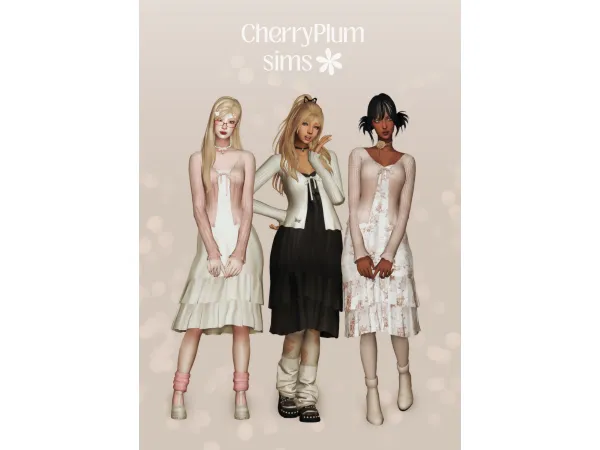 Maxis Match Willow Dress by CherryPlumSims - The Sims 4 Custom Content