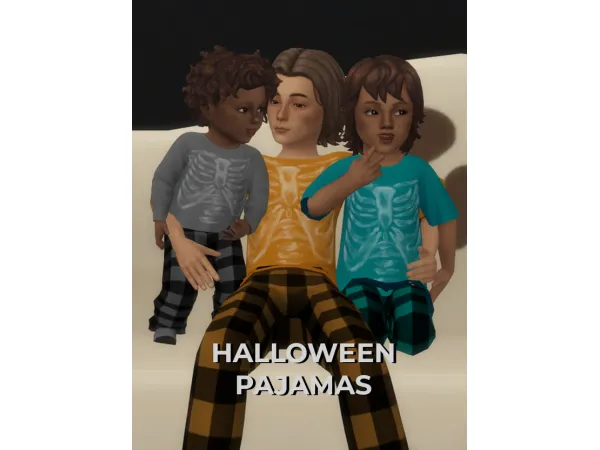 Maxis Match 7 DAYS OF HALLOWEEN DAY 4 PAJAMAS by Bailey_cc - The Sims 4 Custom Content