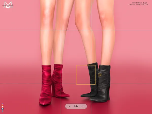 Alpha Wedge Heeled Boots by Mermalade - The Sims 4 Custom Content