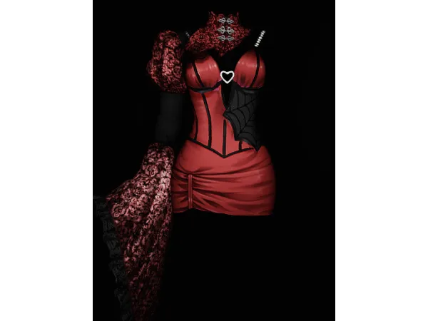 Alpha Halloween 2024 Lace Dress [210 Items] by Learxfl - The Sims 4 Custom Content