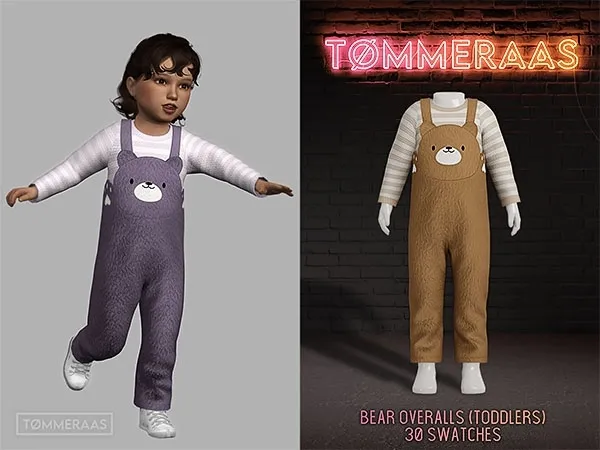 Alpha TØMMERAAS Bear Overalls for Toddlers (#68) by tommeraas - The Sims 4 custom content