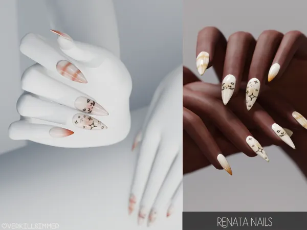 Mix Renata nails - The Sims 4 Custom Content