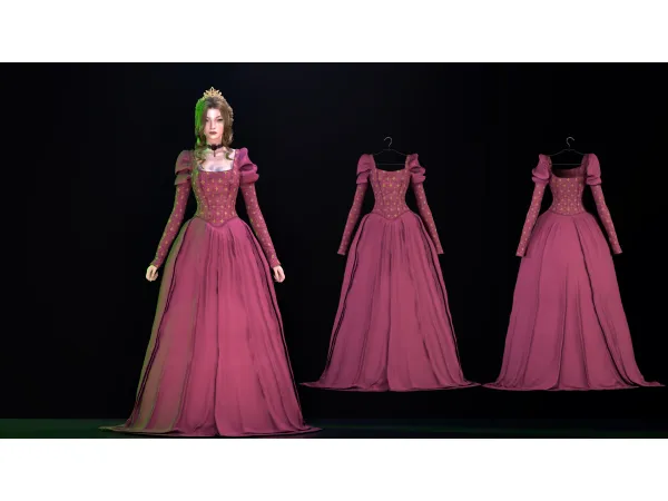 Alpha Vampire Antique Dress Without Blood by astya96 - The Sims 4 Custom Content