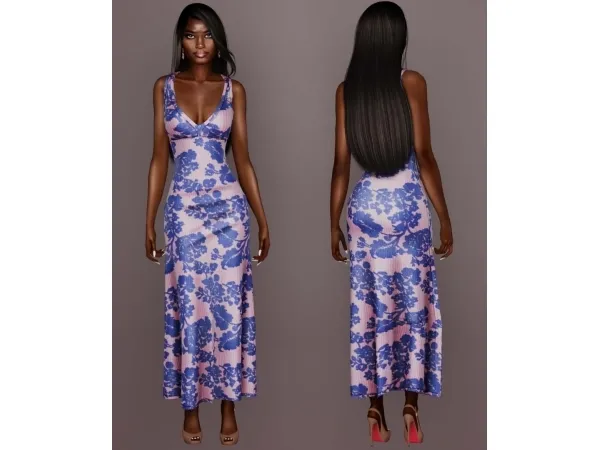 Alpha Floral summer dress - The Sims 4 Custom Content