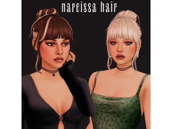 Maxis Match [arethabee] narcissa hair - The Sims 4 Custom Content