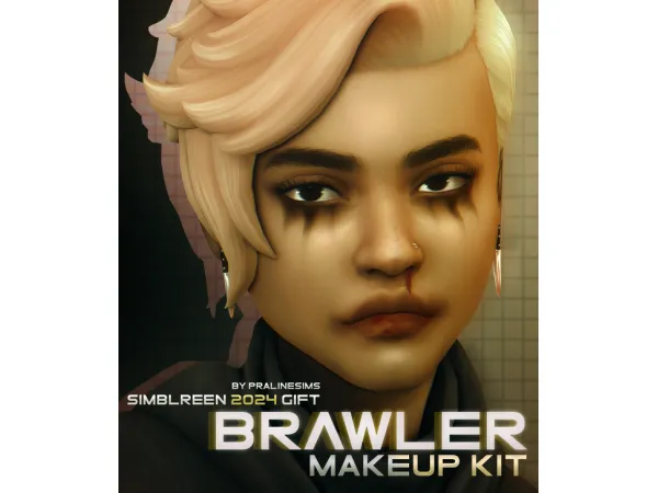 Maxis Match BRAWLER Makeup Kit by pralinesims - The Sims 4 Custom Content