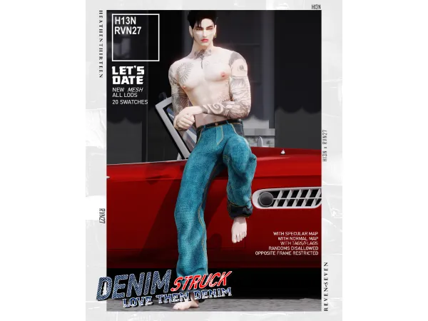Alpha Classic Baggy Fit Denim Jeans by rvn2seven - The Sims 4 Custom Content