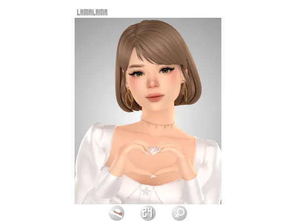 Maxis Match Hair Roxana by LamaLama - The Sims 4 Custom Content