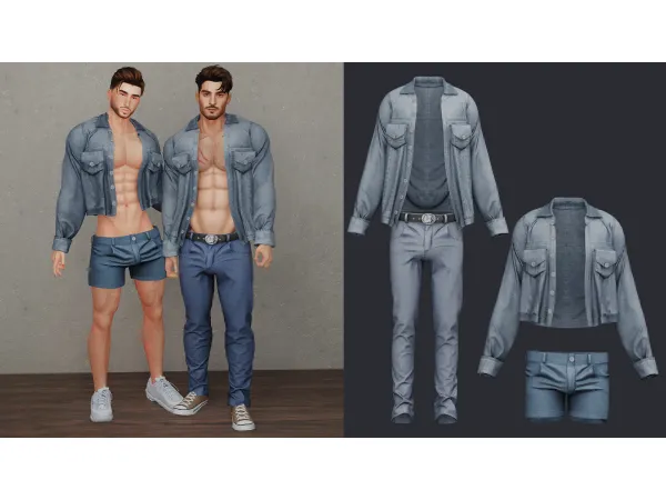 Alpha Jeans Set by Beto - The Sims 4 Custom Content