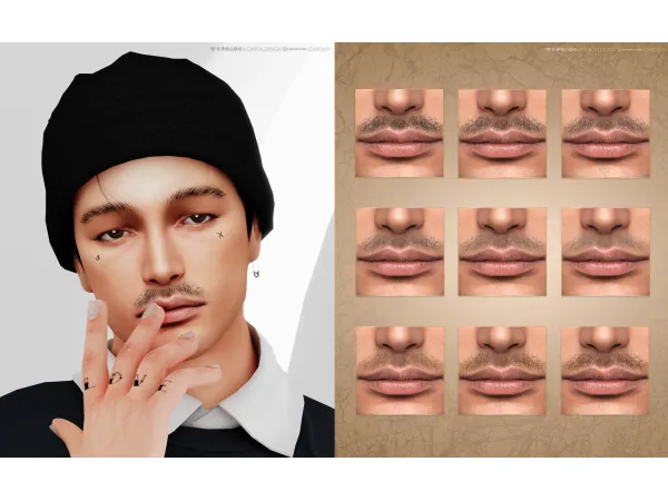 Alpha Moustache 3 HQ by CarollDesign - The Sims 4 Custom Content