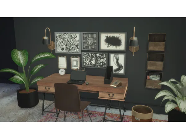 Alpha Chalk Office by simspaces - The Sims 4 Custom Content