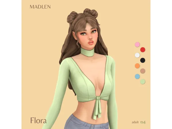 Maxis Match Flora Top by Madlen - The Sims 4 Custom Content