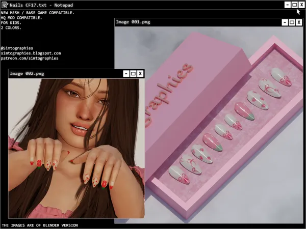Alpha Nails CF17 - The Sims 4 Custom Content