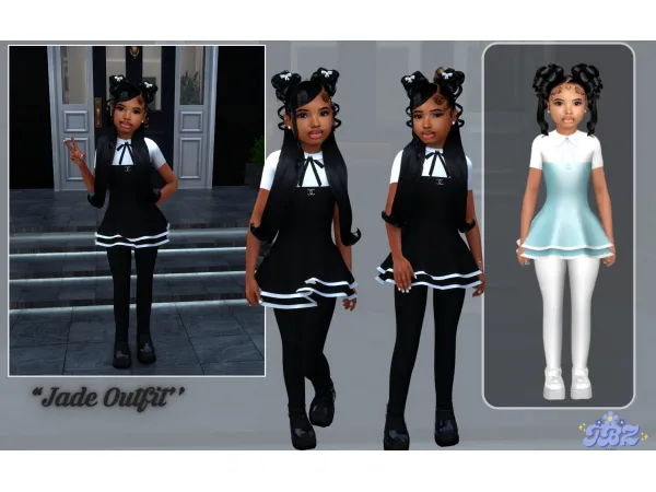 Alpha Jade Outfit by TBZSimz - The Sims 4 Custom Content