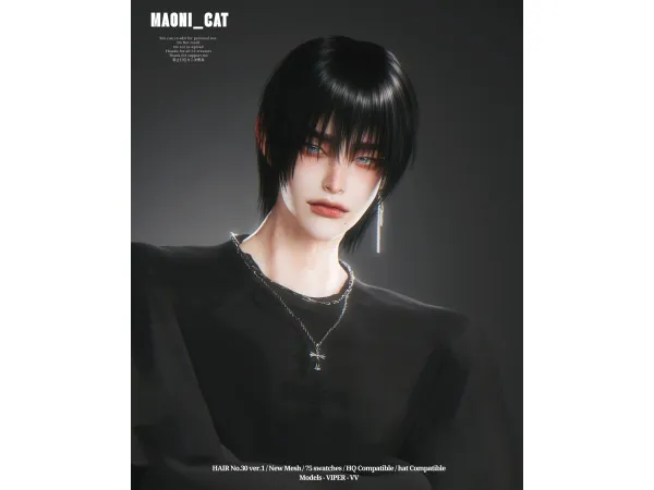 [Maoni_Cat] Hair No30 Ver1 - The Sims 4 Custom Content