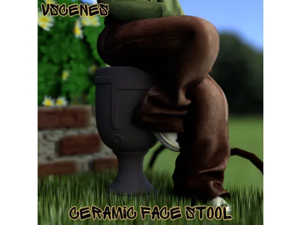 Mix Ceramic Face Stool [Blender Mesh] by Villareal Scenes - The Sims 4 Custom Content