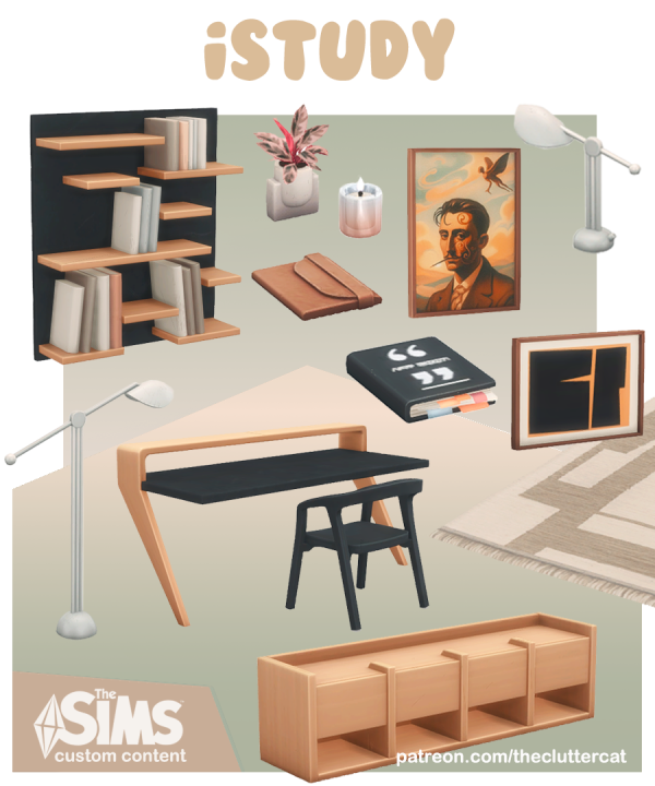 Maxis Match iStudy by simsfinds - The Sims 4 Custom Content