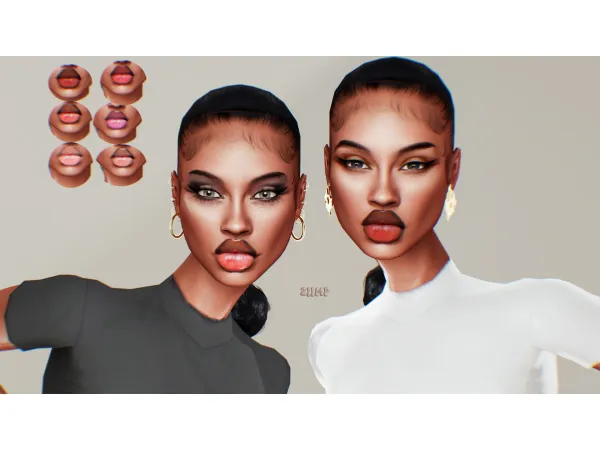 Alpha Plump Doll Lips by ziimp - The Sims 4 Custom Content