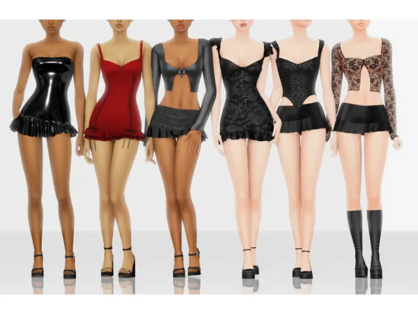 Mix [B0T0XBRAT] Vampira Set - The Sims 4 Custom Content