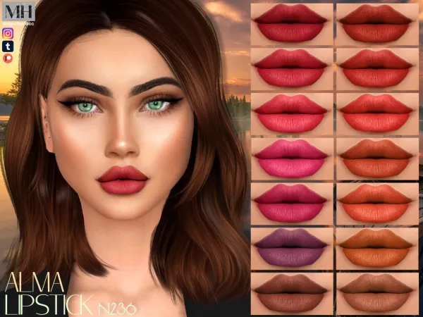 Alpha Alma Lipstick N236 by magichandcc - The Sims 4 Custom Content