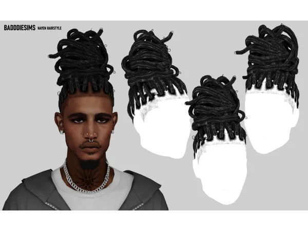 Alpha NAYEN HAIRSTYLE by BadddieSims - The Sims 4 Custom Content