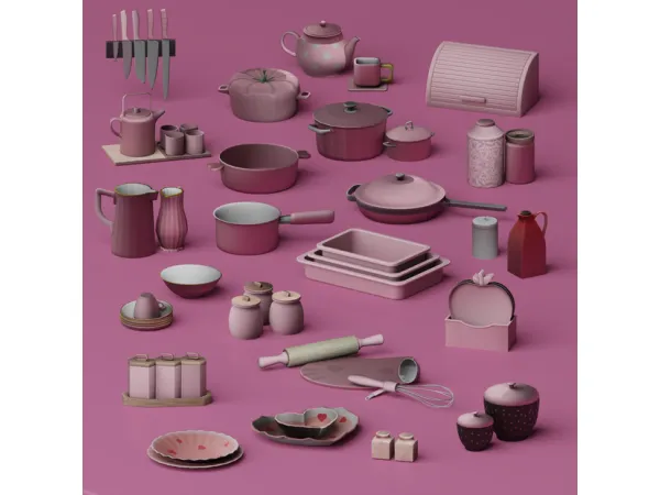 Mix Sweet n' Stylish Kitchen Clutter Set Part 2 by SNOOTYSIMS - The Sims 4 Custom Content