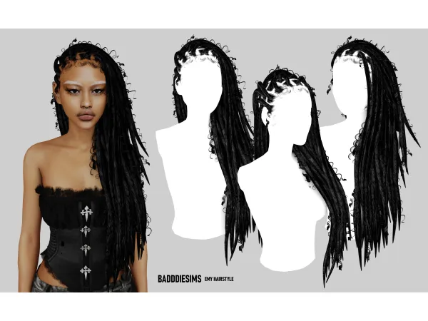 Alpha EMY HAIRSTYLE by BadddieSims - The Sims 4 Custom Content