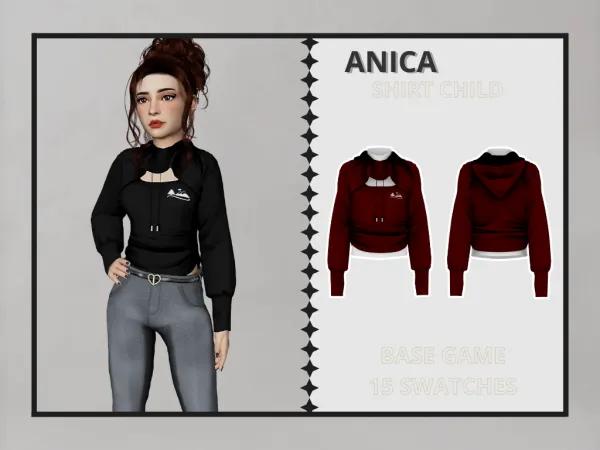 Alpha Anica Shirt Child - The Sims 4 Custom Content