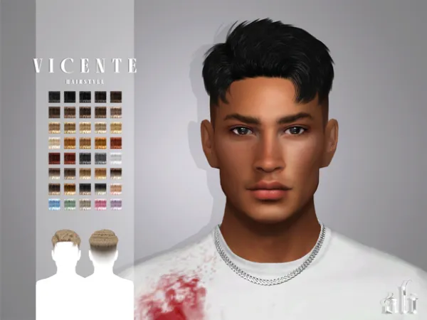 Alpha VICENTE hairstyle by Ali - The Sims 4 Custom Content