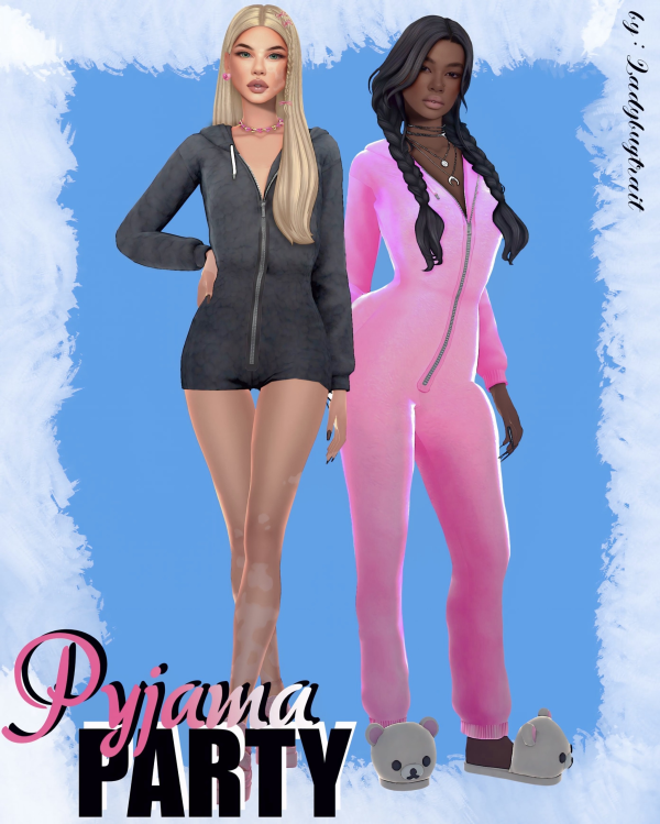 Maxis Match Pyjama party set by ladybugtrait - The Sims 4 Custom Content