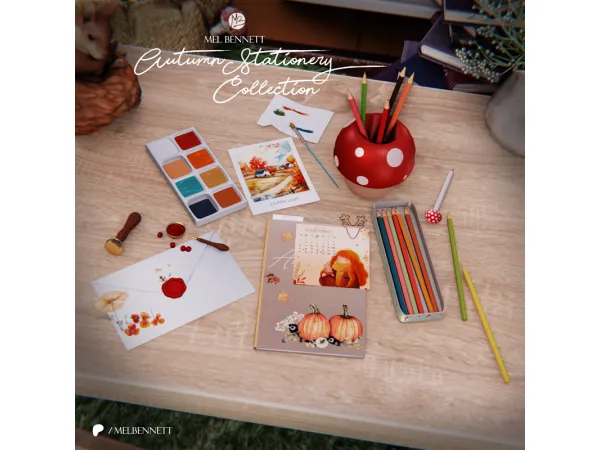 Mix Autumn Stationery Collection - The Sims 4 Custom Content