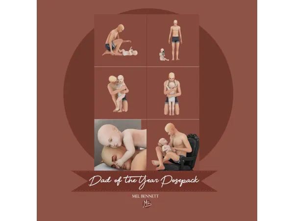 Mix Dad of The Year Posepack - The Sims 4 Custom Content