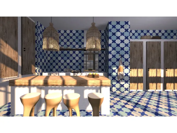 Alpha Star and Cross Tile Set by SimspirationBuilds - The Sims 4 Custom Content