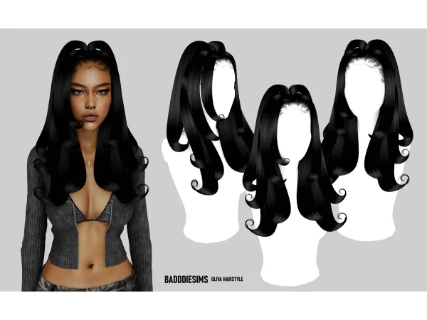 Mix BADDDIESIMS Oliva_Hairstyle - The Sims 4 Custom Content