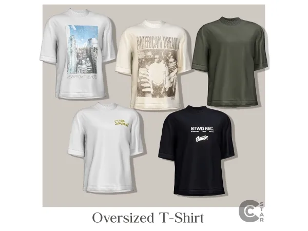 Alpha Male Oversized T Shirt cool_content_star - The Sims 4 Custom Content