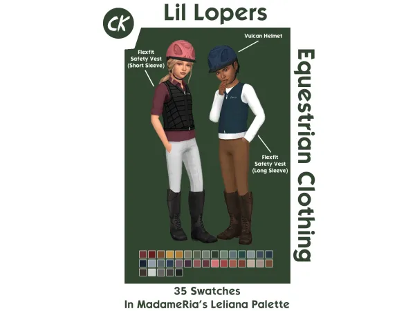 Maxis Match L'il Lopers Equestrian Clothing Part Two - The Sims 4 Custom Content