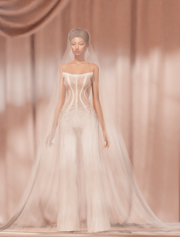 Alpha JUMPSUIT SETEMBRO BRIDAL 2024 by simsfinds - The Sims 4 Custom Content