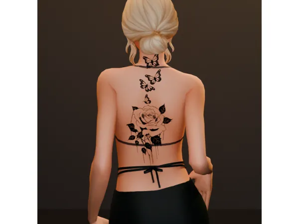 Mix Floral N5 Tattoo by SNOOTYSIMS - The Sims 4 Custom Content