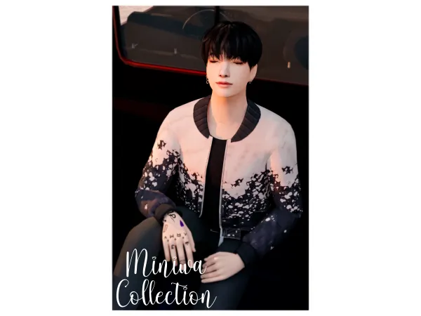 Maxis Match BTS DYE FLIGHT JACKET by Tsumiki Miniwa - The Sims 4 Custom Content