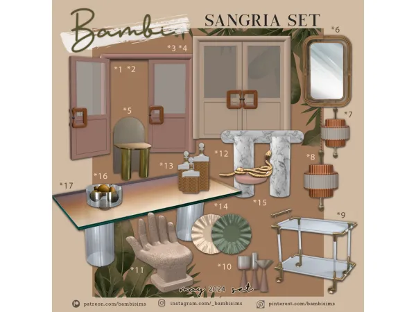 Alpha sangria set by Bambisims - The Sims 4 Custom Content