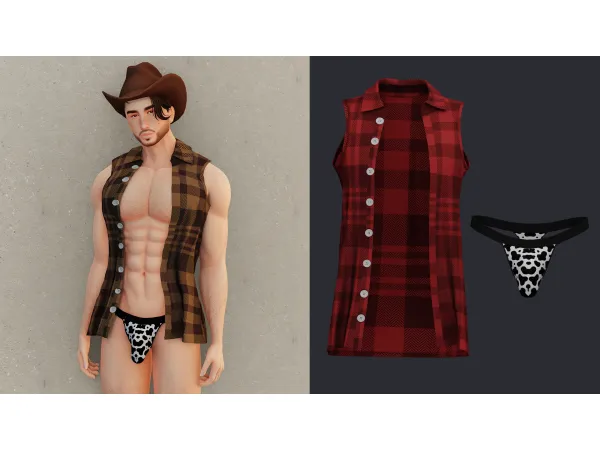 Alpha CowBoy Sexy Set by Beto - The Sims 4 Custom Content