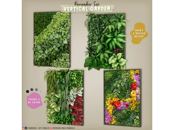 Mix Vertical Garden by Cowbuild - The Sims 4 Custom Content