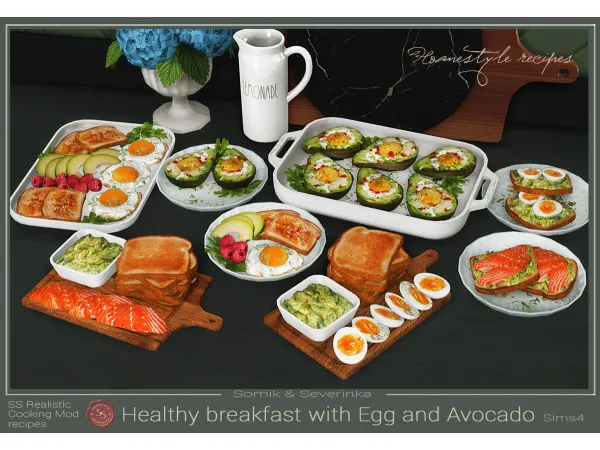 Alpha Healthy Breakfasts with Avocado by Somik_Severinka - The Sims 4 Custom Content