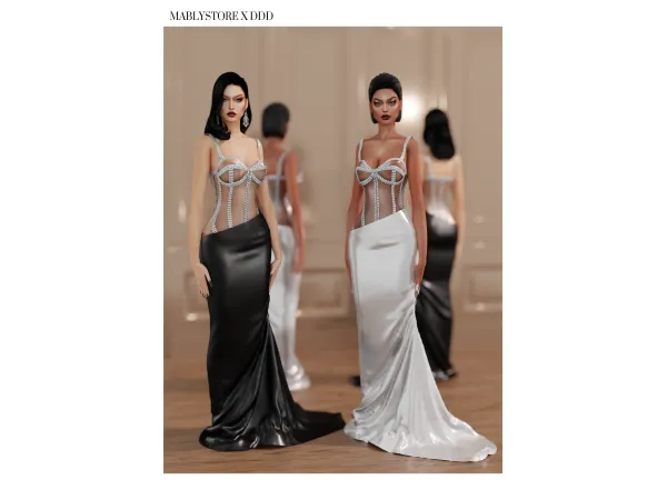 Alpha DDD GOWN by Mably - The Sims 4 Custom Content