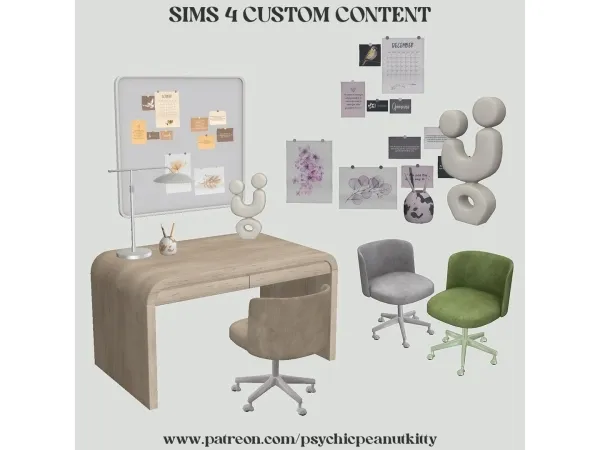 Mix December Home Office - The Sims 4 Custom Content