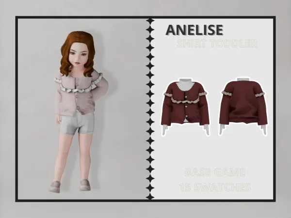 Alpha Anelise Shirt Toddler - The Sims 4 Custom Content