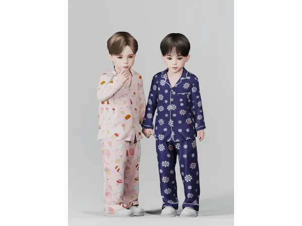Alpha Pajama set 02 PU by KK's creation - The Sims 4 Custom Content