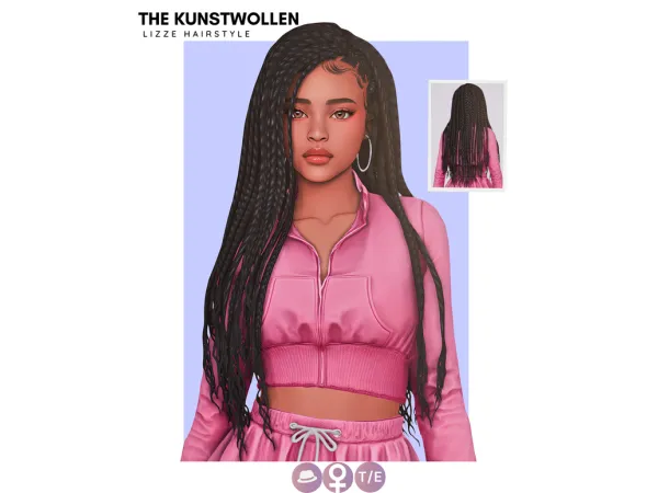 Maxis Match Lizze hairstyle by Thekunstwollen - The Sims 4 Custom Content