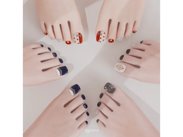 Alpha [EGGSIMS] Cubic Toenail Set - The Sims 4 Custom Content