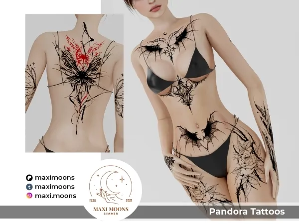 Mix Pandora Tattoos - The Sims 4 Custom Content
